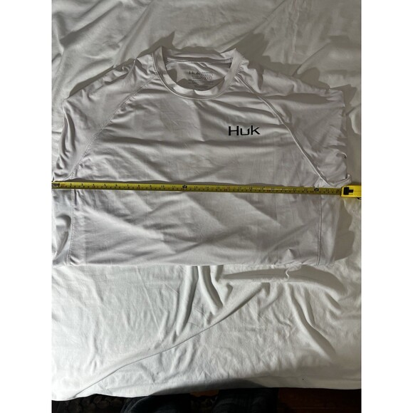 Huk Men's USA Flag Graphic White Dri Fit Long Sleeve Fishing Shirt Men’s 2XL - Picture 6 of 10